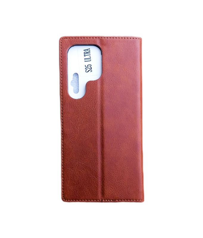 Samsung S25 Ultra -Bruine  Boek hoesje met kaarthouder en magnetische sluiting