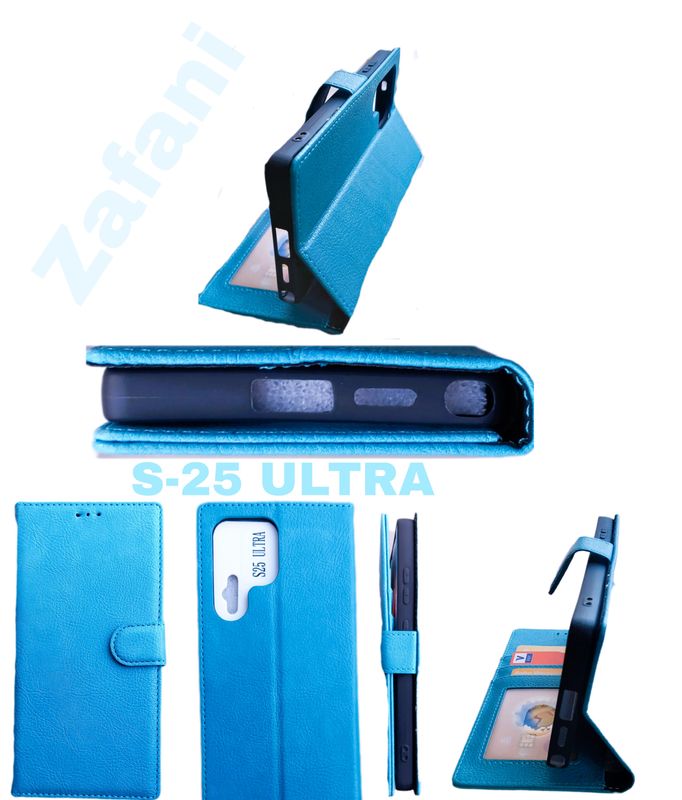 Samsung S25 Ultra-Turquoise Boek hoesje met kaarthouder en magnetische sluiting