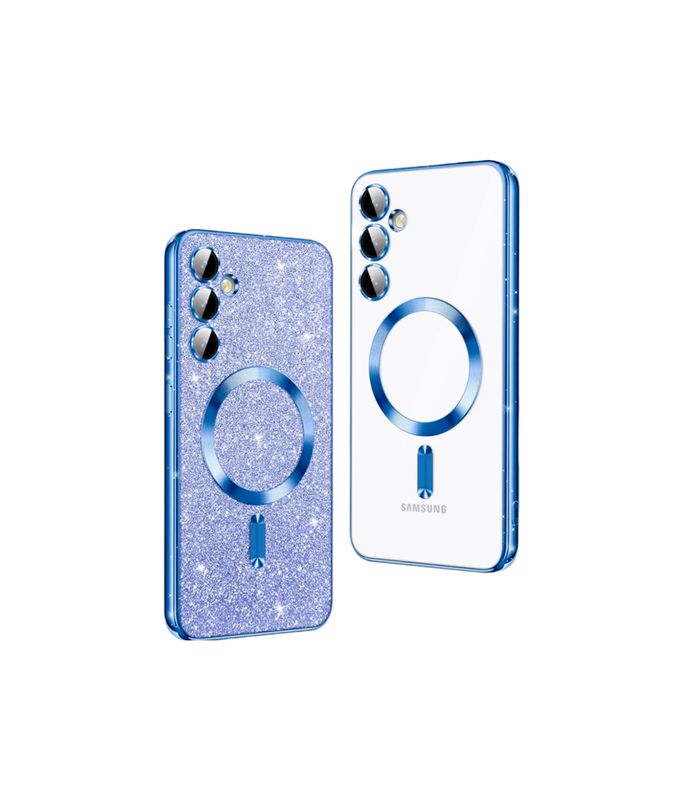 Samsung S25-Blauwe Magsafe hoesje met camera lensbeschermer