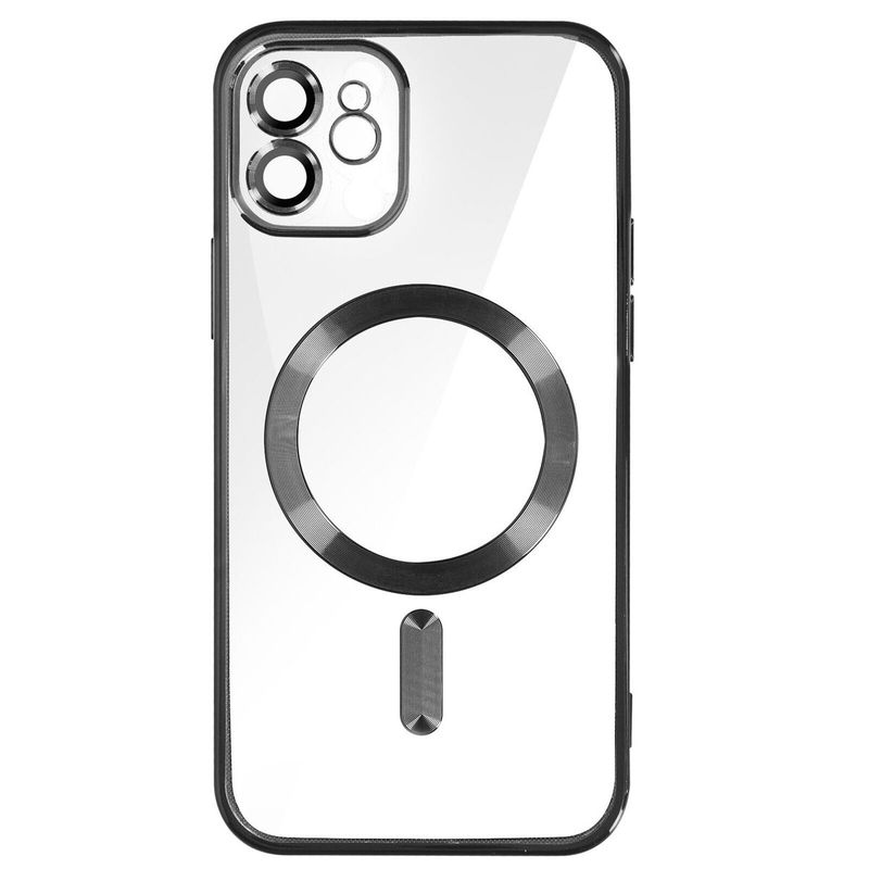 IPhone 12 Mini -Zwarte Megsafe hoesje met camera lens beschermer