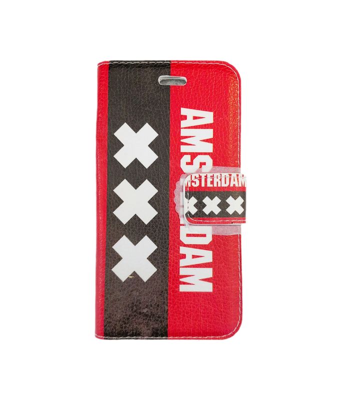 Iphone -7-8-SE  2020   Amisterdam print Boek hoesje met kaarthouder en magnetische sluiting