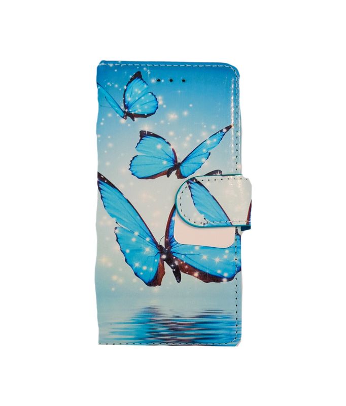 Iphone -7-8-SE  2020   Vlinder print Boek hoesje met kaarthouder en magnetische sluiting