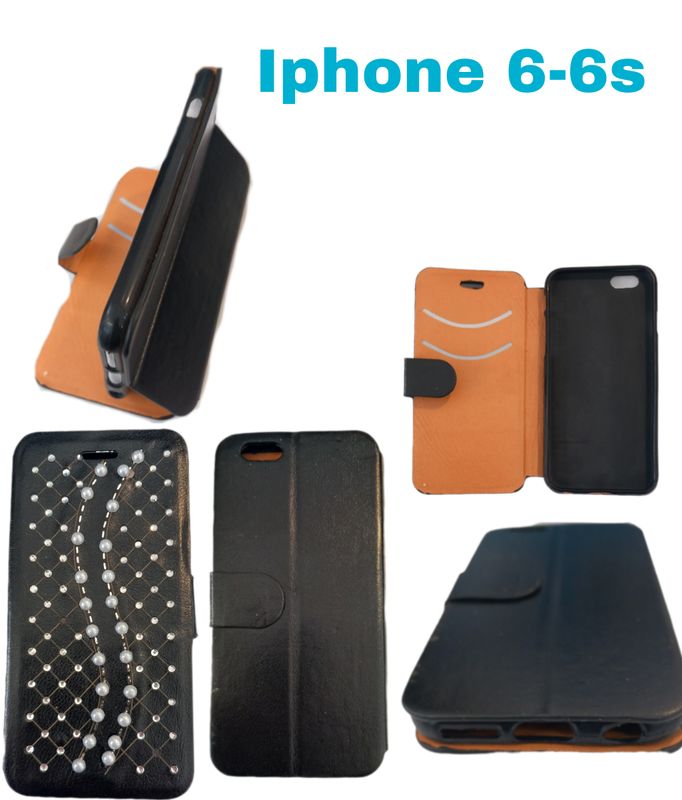 Iphone -6 & 6s  Boek hoesje met kaarthouder en magnetische sluiting