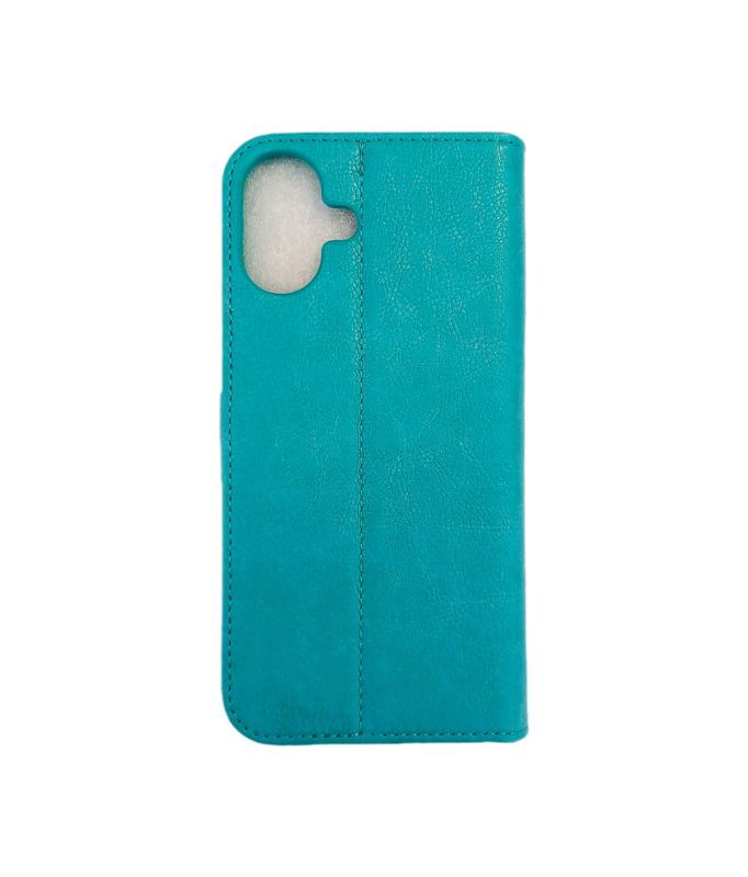 IPhone 16 Plus Boek hoesje met kaarthouder en magnetische sluiting Turquoise