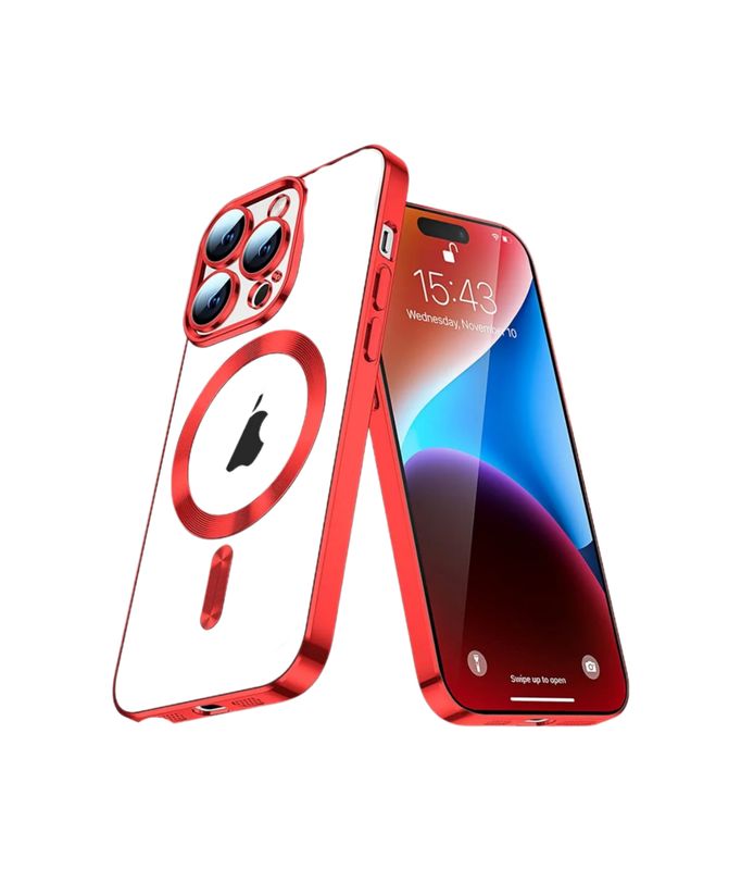 IPhone 11 Pro Max-Rode Magsafe hoesje met camera lensbeschermer