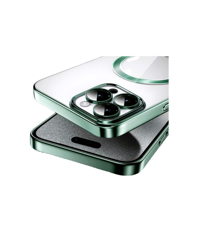 IPhone 11 Pro Max-Groene Magsafe hoesje met camera lensbeschermer