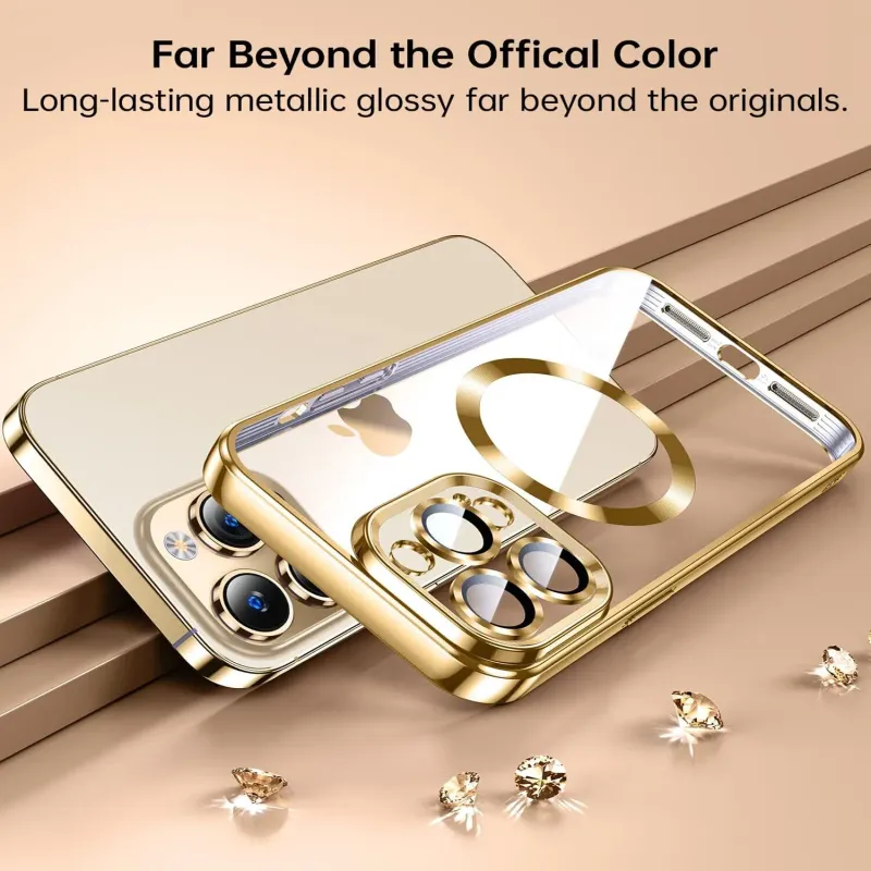 IPhone 11 pro Goude Magsafe hoesje Met camera lens beschermer