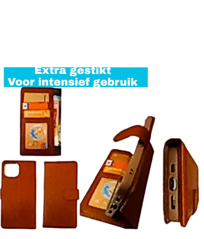 IPhone 11 bruine  boek hoesje met  kaarthouder en magnetische sluiting