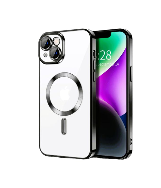 IPhone 13-zwarte Magsafe hoesje met camera lensbeschermer