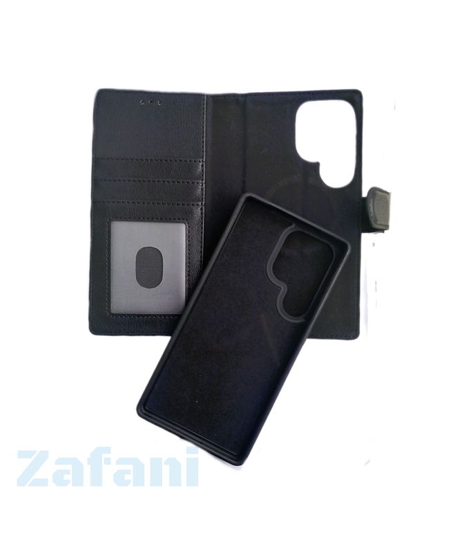 Samsung S25 ultra zwarte magnetische en afneembare boek hoesje geschikt voor de  magsafe (2 in 1)