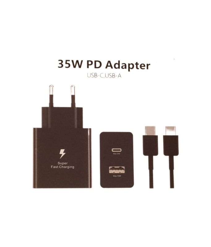 Snellader met  dual port USB-C PD 3.0 PPS Max 35w USB-A Max 15w