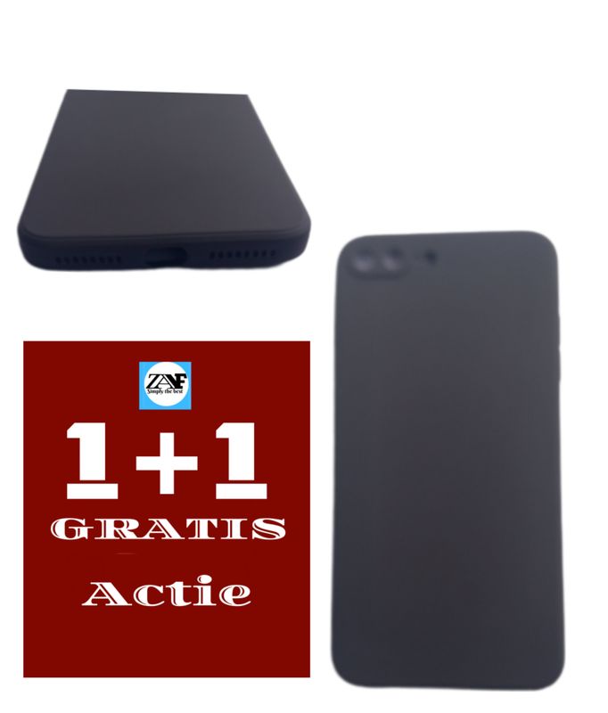 IPhone-7Plus & 8Plus -Zwarte Siliconen Hoesje-1+1 Gratis Tijdelijk Actie