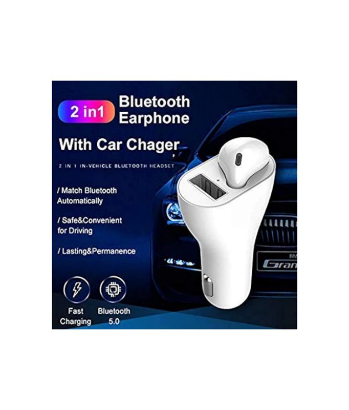 Bluetooth-headset met dockingstation en autolader (1xUSB)
