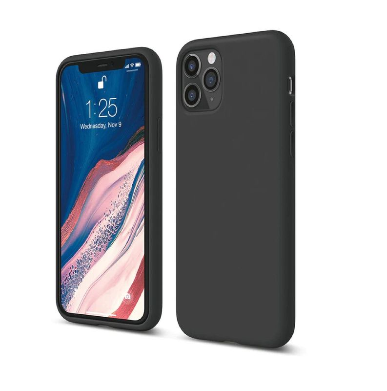 IPhone 11 pro max  Zwarte silicone hoesje 1+1 gratis