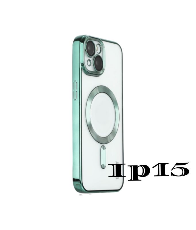 IPhone 15 Groene Magsafe hoesje met camera lensbeschermer