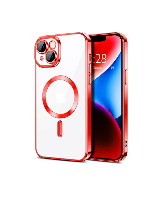 IPhone 15 Plus Rode Magsafe hoesje met camera lensbeschermer