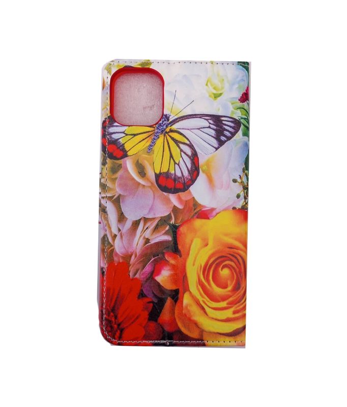 ​IPhone 11-Vlinder print rode Boek hoesjemet  kaarthouder magnetische en  sluiting