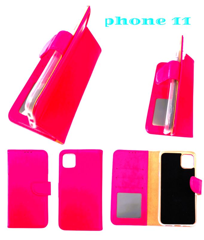 ​IPhone 11  Roze boek hoesje met kaarthouder en magnetische sluiting