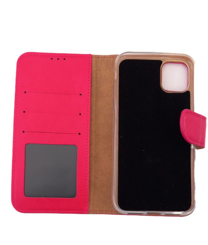 ​IPhone 11  Roze boek hoesje met kaarthouder en magnetische sluiting