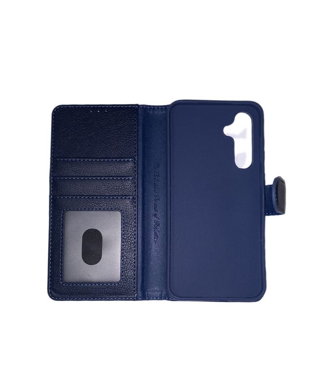 Samsung S23FE Blauwe Boek hoesje met kaarthouder en magnetische sluiting