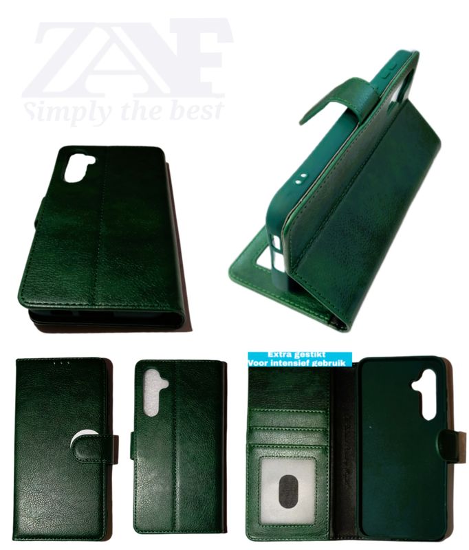 Samsung S23FE Groene  Boek hoesje met kaarthouder en magnetische sluiting