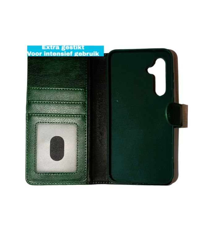 Samsung S23FE Groene  Boek hoesje met kaarthouder en magnetische sluiting