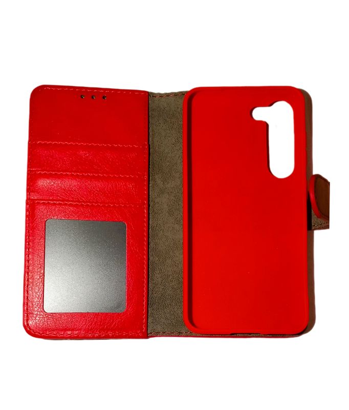 Samsung S23FE Rode Boek hoesje met kaarthouder en magnetische sluiting