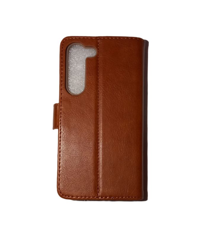 Samsung S23FE Bruine Boek hoesje met kaarthouder en magnetische sluiting