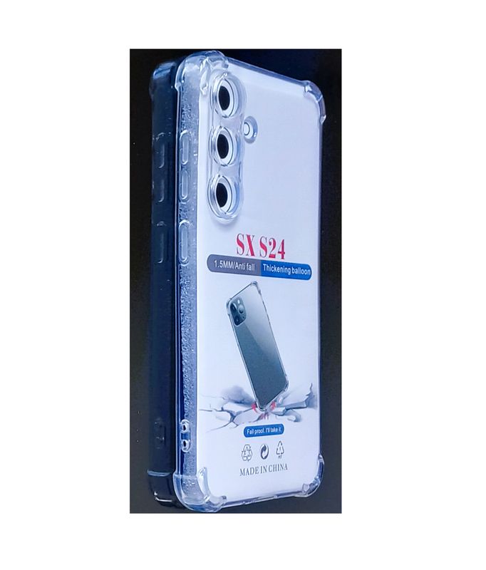 Samsung S24-Doorzichtige Anti shock hoesje met camera lens beschermer