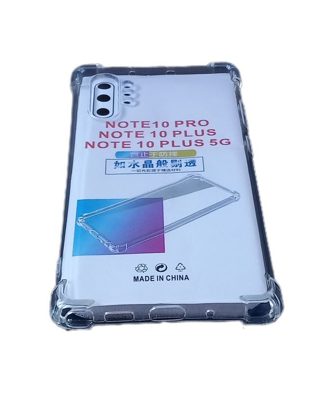 Samsung Note 10  Plus-Doorzichtige Anti shock hoesje met camera lens beschermer