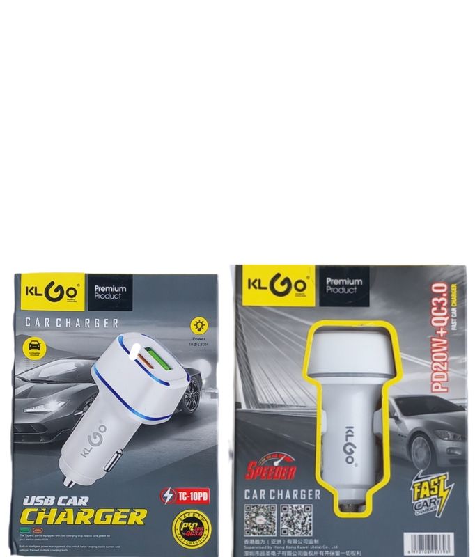 De dual port ​Snelle lader type C & USB mobiele telefoon autolader 20wat