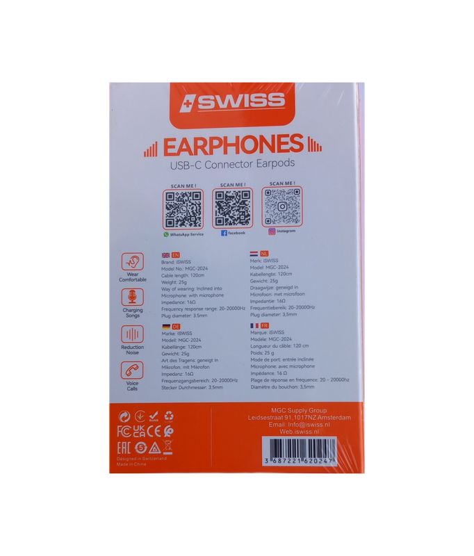 Direct Connect Type C oortjes wit