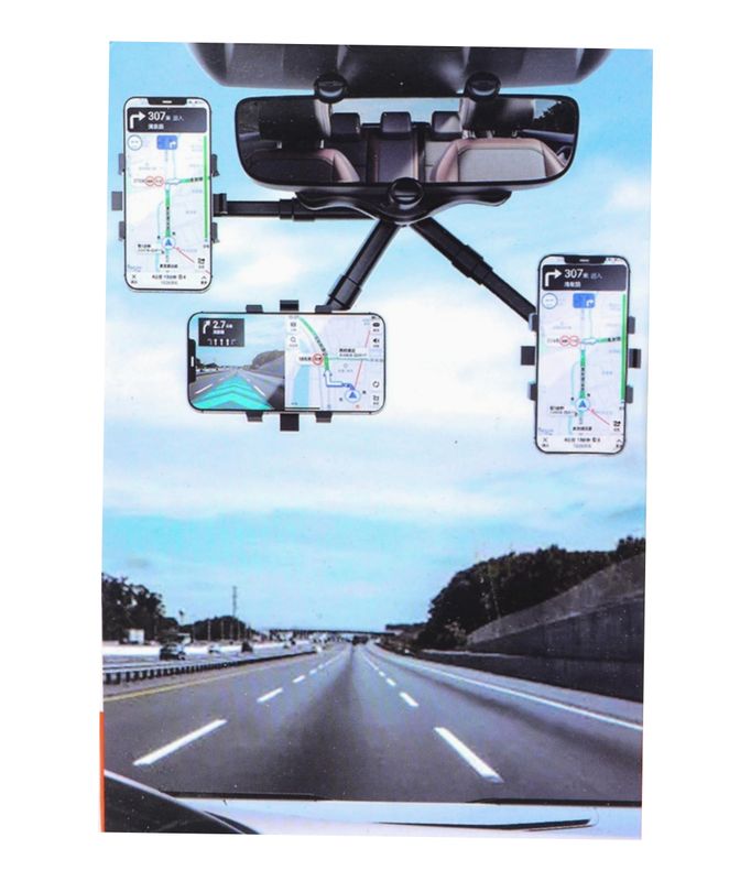 auto telefoonhouder multifunctionele achteruitkijkspiegel telefoonhouder 360 graden rotatie