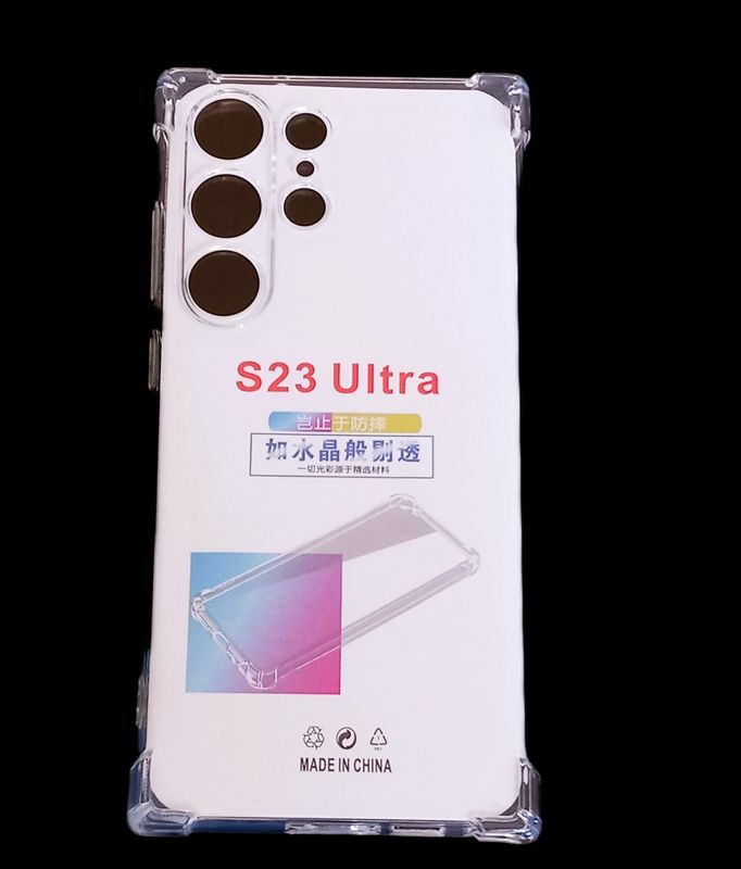 Samsung S23 ultra-Doorzichtige Anti shock en siliconen hoesje  met camera lensbeschermer voor Optimale bescherming
