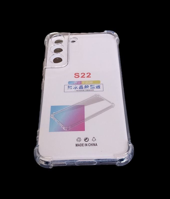 Samsung S22-Doorzichtige Anti shock en siliconen hoesje met camera lensbeschermer voor Optimale bescherming
