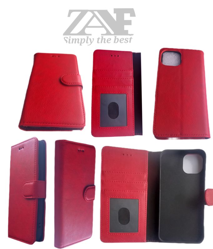 Iphone 14 Rode Boek hoesje met kaarthouder en magnetische sluiting