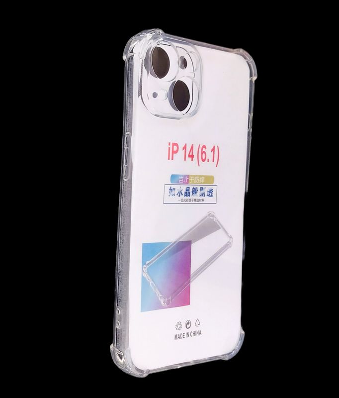 Iphone14-Doorzichtige Anti shock en siliconen hoesje met camera lensbeschermer voor Optimale bescherming