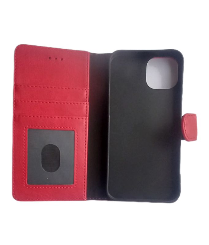 Iphone 14 Rode Boek hoesje met kaarthouder en magnetische sluiting