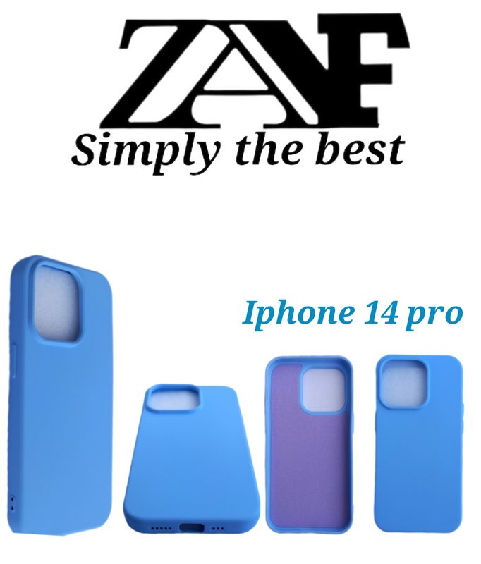 Iphone 14 pro hemelsblauwe siliconen achterkant hoesje voor Optimale bescherming
