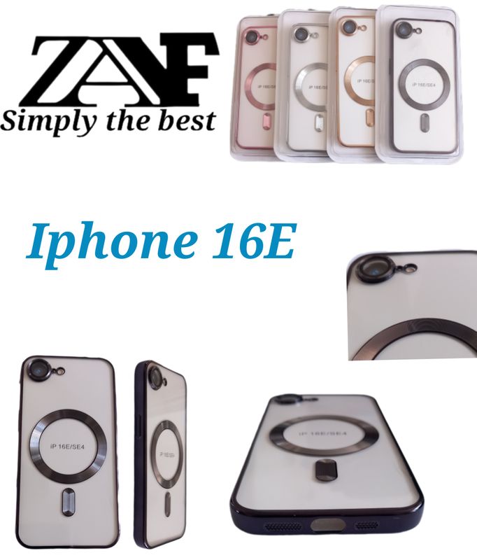 IPhone 16E -zwarte Magsafe hoesje met camera lensbeschermer