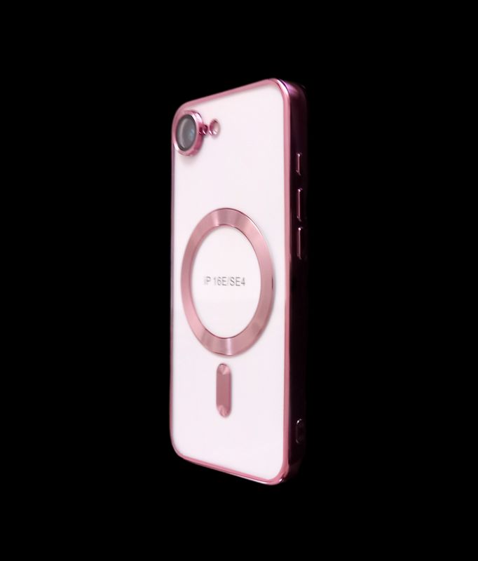 IPhone 16E -Rose goude Magsafe hoesje met camera lensbeschermer
