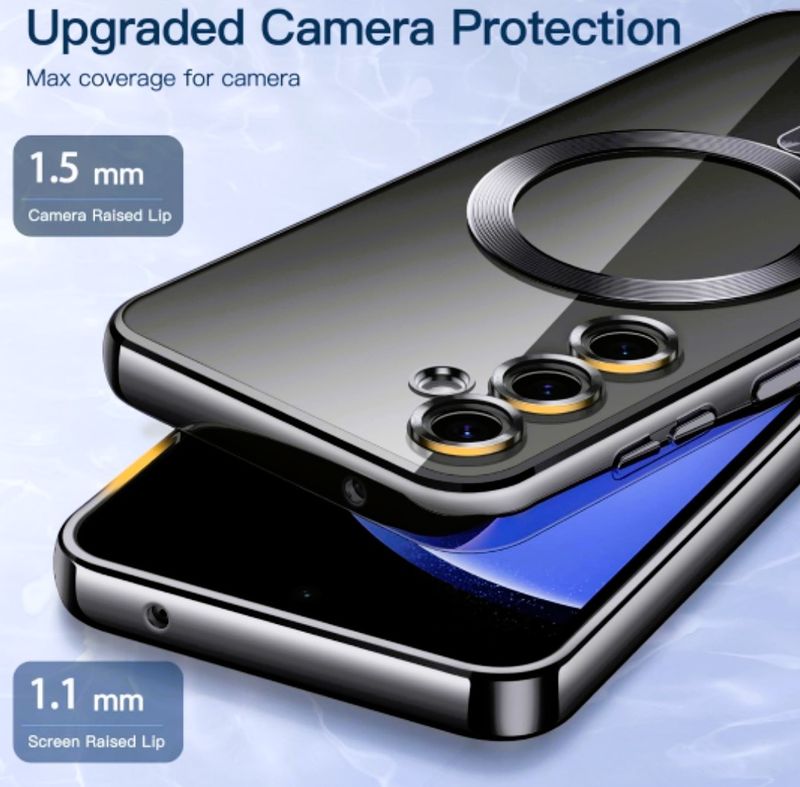 Samsung A56-Zwarte  MagSafe hoesje met camera lensbeschermer