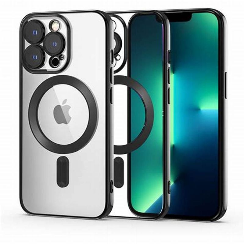 IPhone 15 Pro Zwarte magsafe hoesje met camera lensbescherming