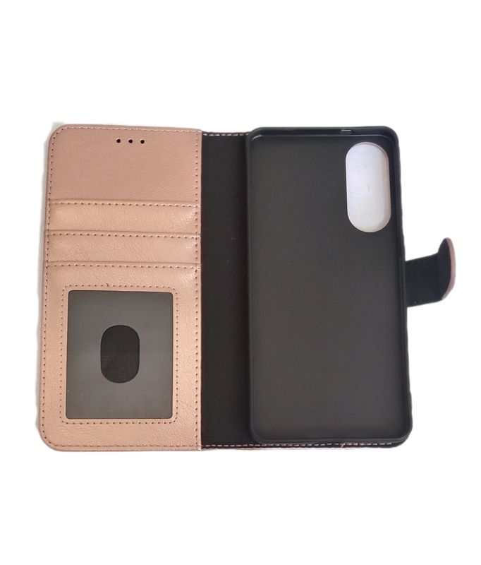 Samsung S 25 Edge Rose goude Boek hoesje met kaarthouder en magnetische sluiting