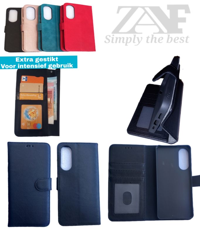 Samsung S 25 Edge Zwarte Boek hoesje met kaarthouder en magnetische sluiting
