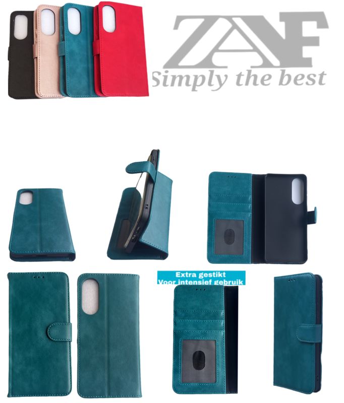 Samsung S 25 Edge Turquoise Boek hoesje met kaarthouder en magnetische sluiting