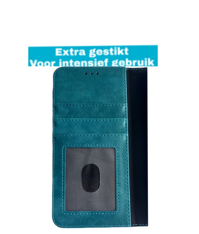 Samsung S 25 Edge Turquoise Boek hoesje met kaarthouder en magnetische sluiting