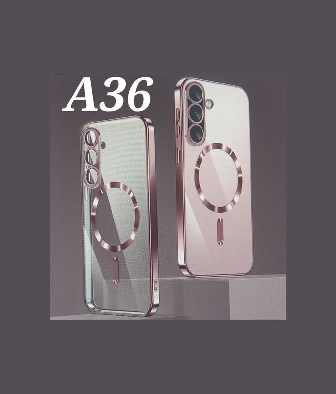 Samsung A36-Rose goud MagSafe hoesje met camera lensbeschermer