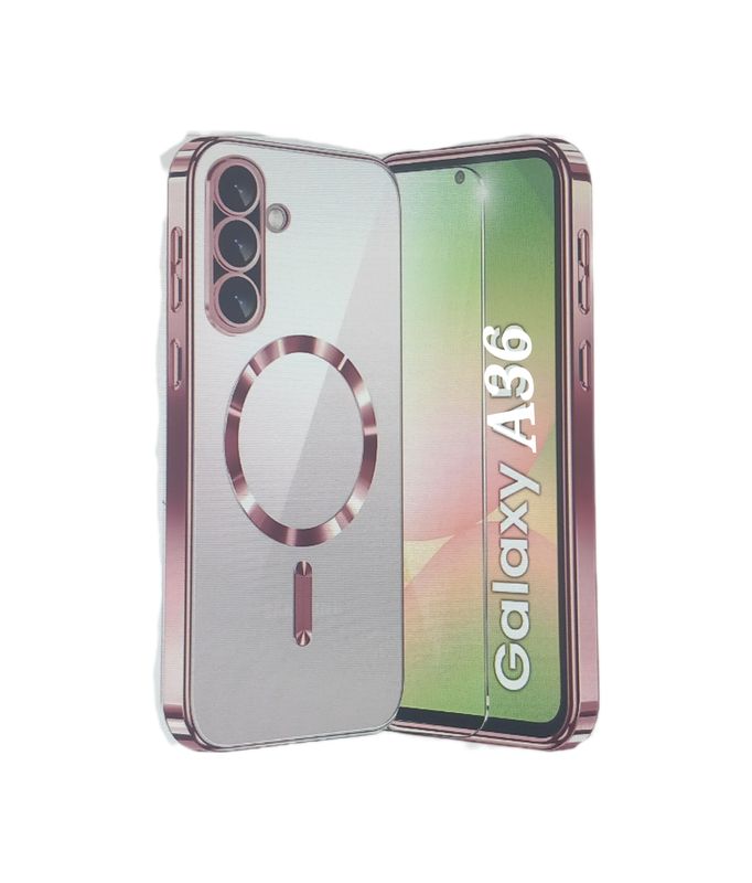 Samsung A36-Rose goud MagSafe hoesje met camera lensbeschermer