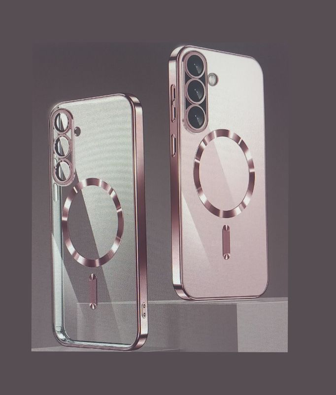 Samsung A56-Rose goude MagSafe hoesje met camera lensbeschermer